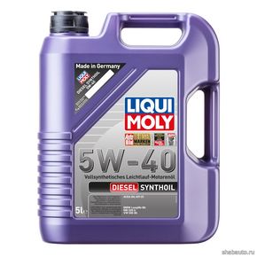 Кликните для увеличения изображения Liqui moly 1927 Моторное масло SAE 5W-40 DIESEL SYNTHOIL 5л