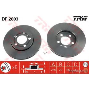 TRW DF2803 Тормозной диск для SKODA OCTAVIA (A7) (2013>)