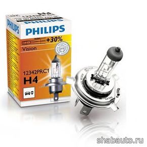 Philips 12342PRC1 Лампа накаливания H4 (P43t-38), 12В 60/55Вт, Premium +30%