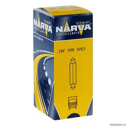 Narva 17327 Лампа накаливания Fest T10 5x43 24V 10W NVA (упаковка Carton Box 1 шт)