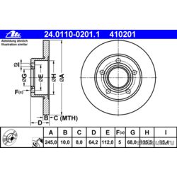 Ate 24011002011 Тормозной диск для AUDI 100/A6 / PASSAT B5