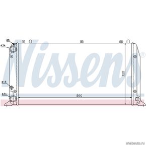 Nissens 604361 Радиатор для AUDI 80 1.6-2.0 >>94